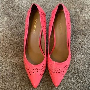 Neon pink cut out heels
